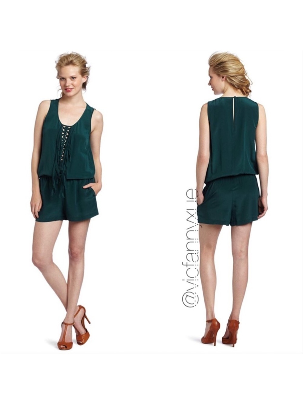 BCBGMAXAZRIA fringe romper xxs